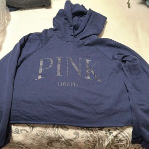 PINK crop hoodie. No pockets. Size Large.